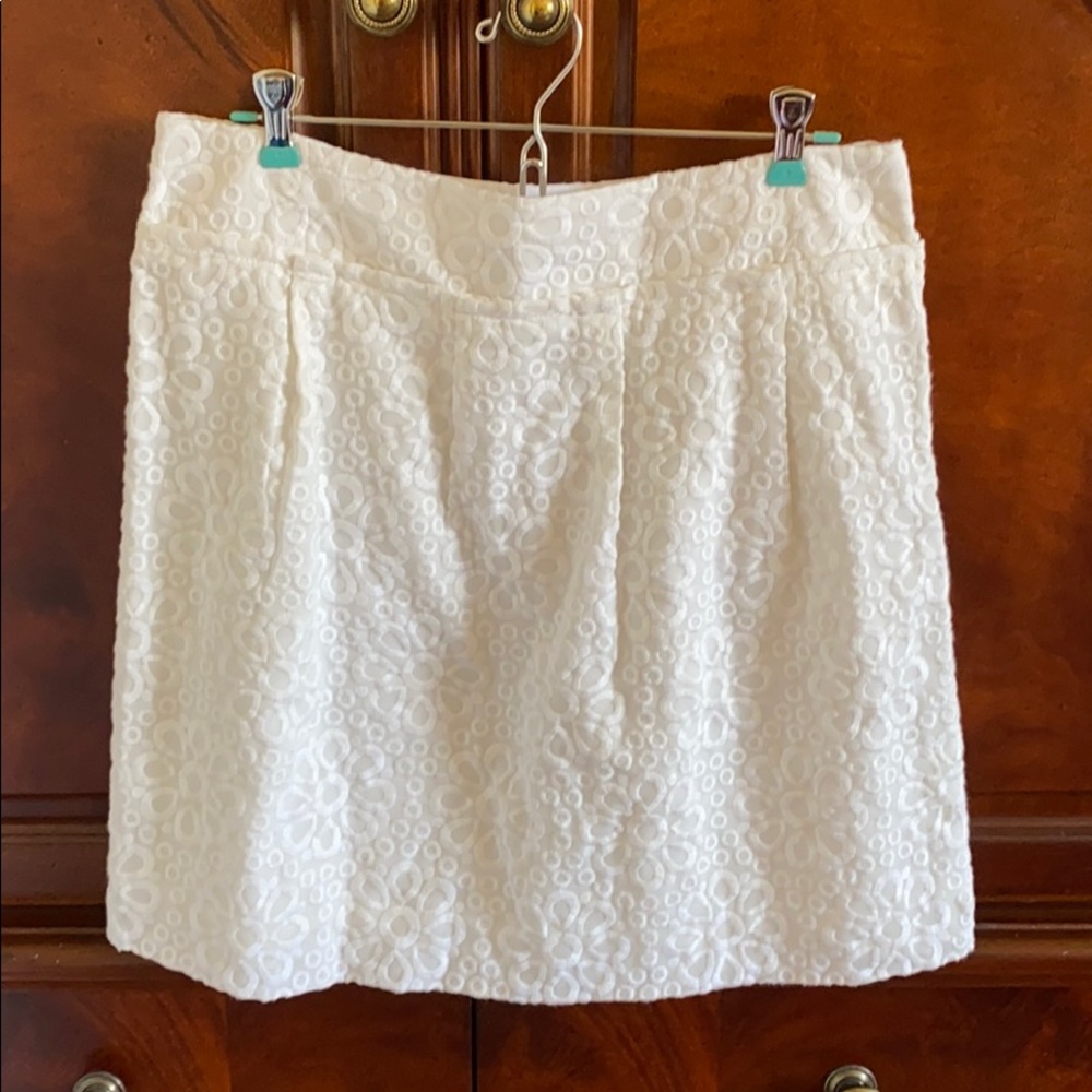 LOFT daisy embroidered skirt.